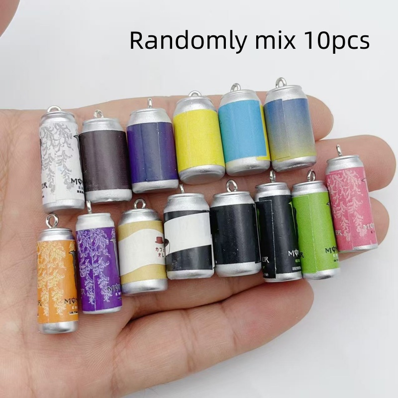 Phone Accessories Charms - 10개 미니 시뮬레이션 음료 캔 레진