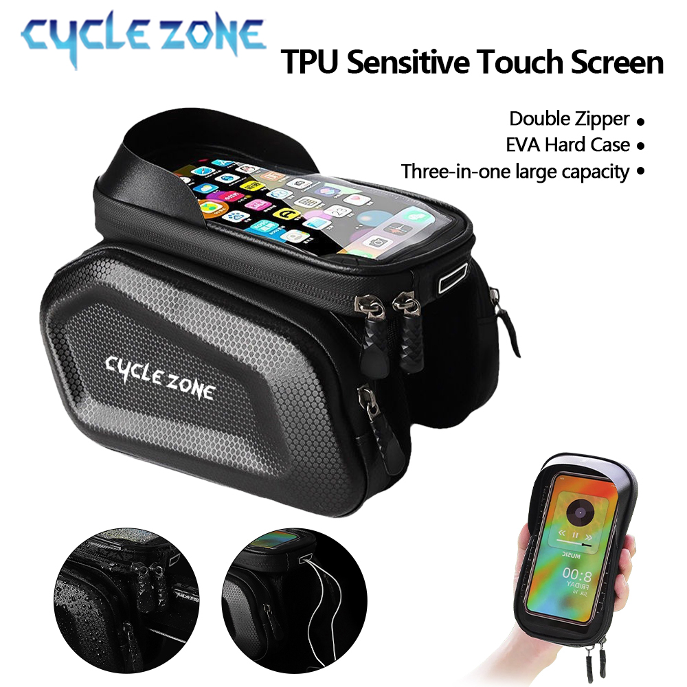 자전거 전화 가방 자전거 상단 전면 튜브 프레임 가방  - Phone Zone Accessories & Repair Photos 리뷰 및 가격