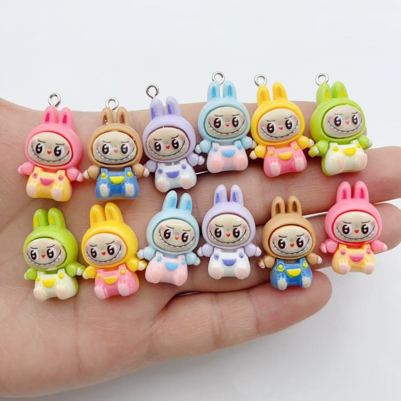 10Pcs Kawaii 토끼 딸기 하우스 수지 참 귀여 - Phone Accessories Charms 리뷰 및 가격
