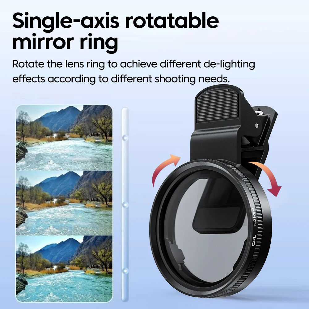 새로운 52mm CPL 휴대폰 렌즈 필터 렌즈 클립 카 - Phone Accessories Useful 리뷰 및 가격